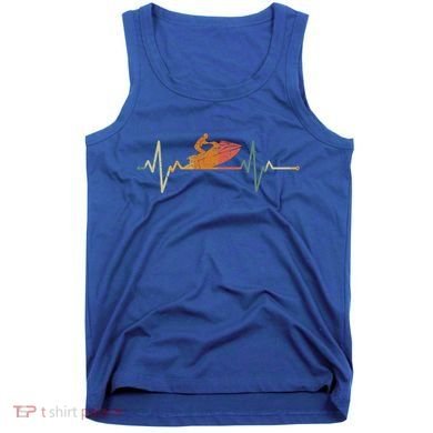 Vintage Jet Ski Rider Gift Heartbeat Jetski Gift Tank Top