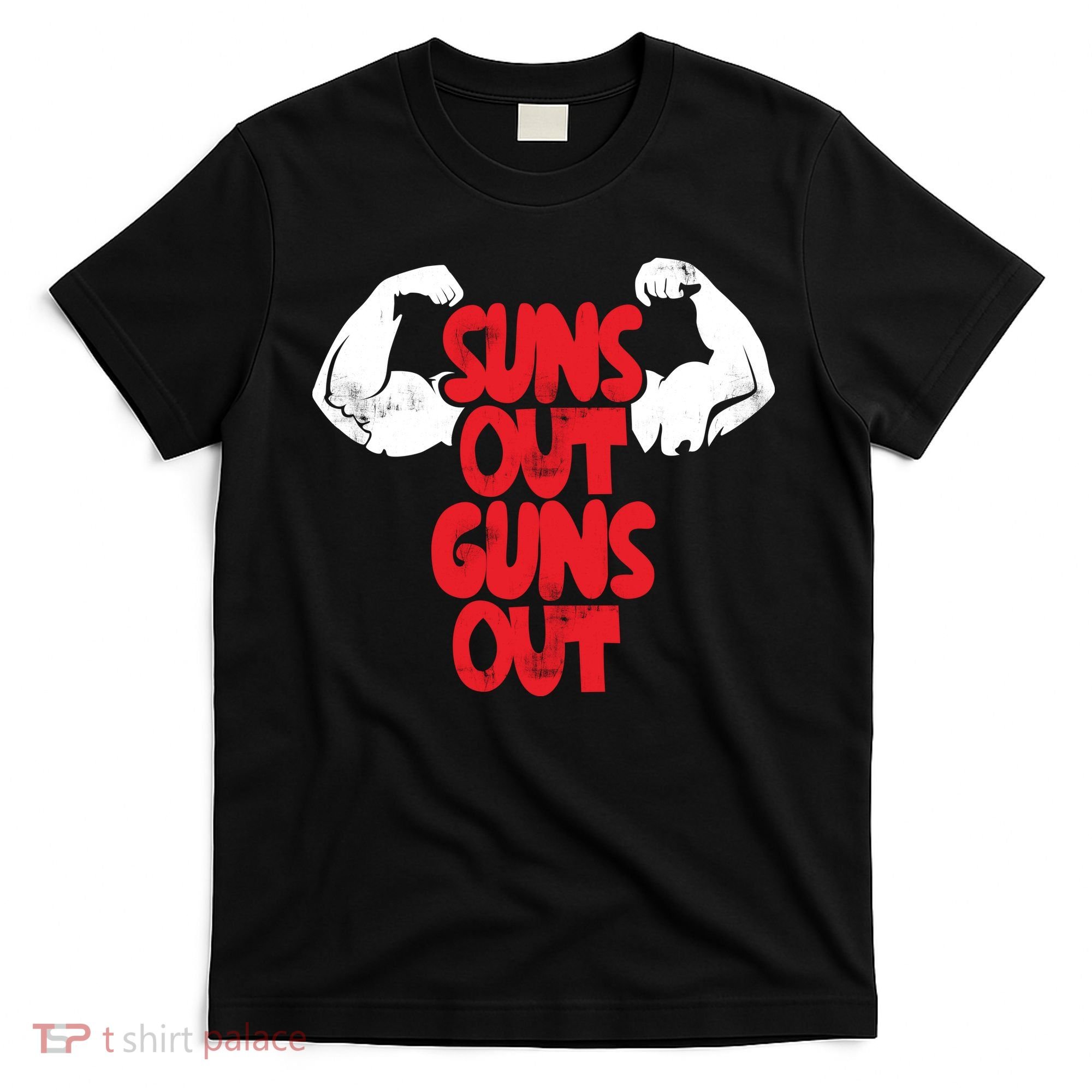 Vintage Jump Street Suns Out Guns Out Pattern T-Shirt