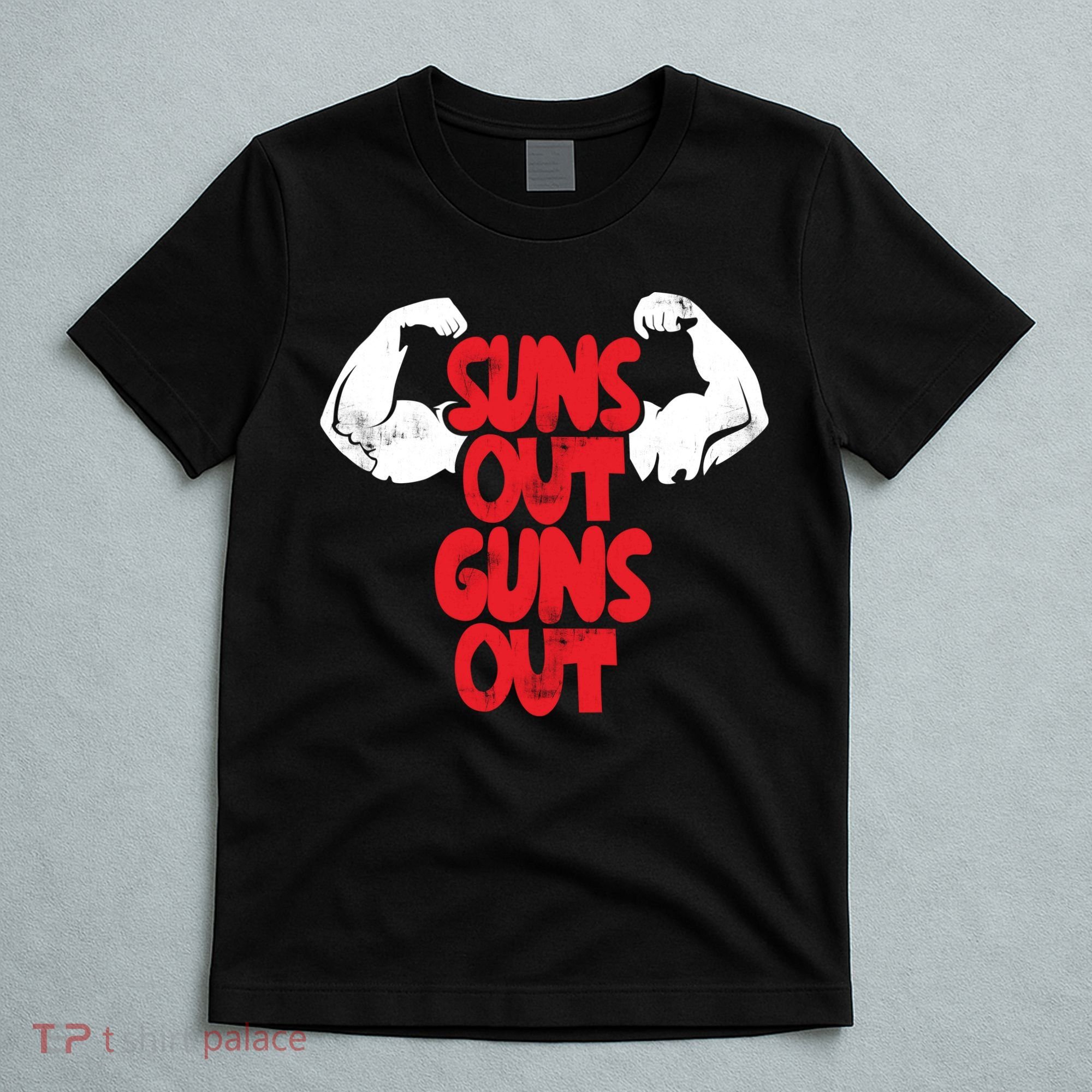 Vintage Jump Street Suns Out Guns Out Pattern T-Shirt