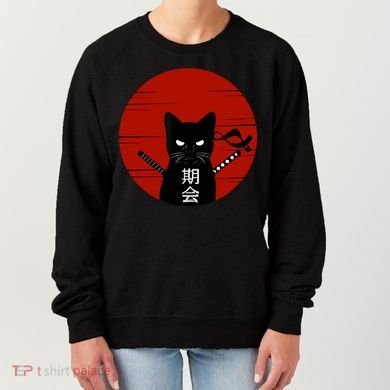 Vintage Japanese Sunset Style Cat Kitten Lover Women's Sweatshirt