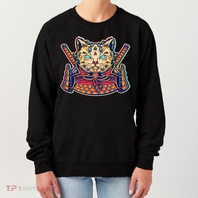 Vintage Japanese Samurai Warrior Cat Women's Sweatshirt