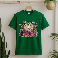 Vintage Japanese Samurai Warrior Cat T-Shirt thumb 2
