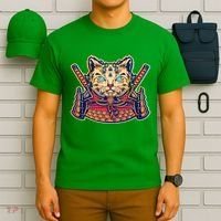 Vintage Japanese Samurai Warrior Cat T-Shirt thumb 6