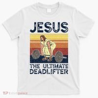 Vintage Jesus The Ultimate Deadlifter Funny Christian Gym T-Shirt thumb 0