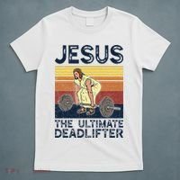 Vintage Jesus The Ultimate Deadlifter Funny Christian Gym T-Shirt thumb 5