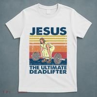 Vintage Jesus The Ultimate Deadlifter Funny Christian Gym T-Shirt thumb 5