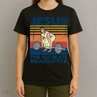 Vintage Jesus The Ultimate Deadlifter Funny Christian Gym T-Shirt thumb 4