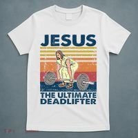 Vintage Jesus The Ultimate Deadlifter Funny Christian Gym T-Shirt thumb 5