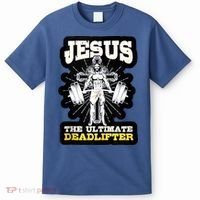 Vintage Jesus The Ultimate Deadlifter Funny Christian Gym T-Shirt thumb 0