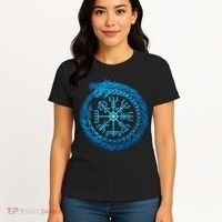 Vegvisir Jormungandr World Serpent Women's T-Shirt thumb 4