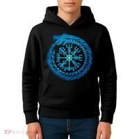 Vegvisir Jormungandr World Serpent Kids Hoodie thumb 4