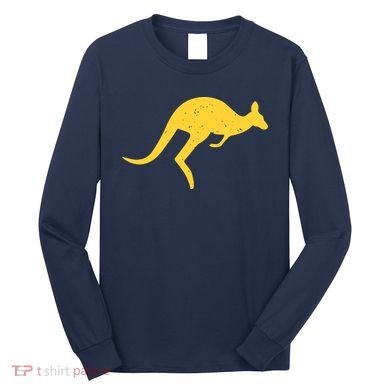 Vintage Kangaroo Australia Aussie Roo Kangaroo Pullover Hoodie Long Sleeve Shirt