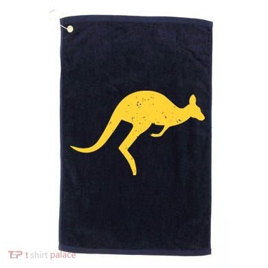 Vintage Kangaroo Australia Aussie Roo Kangaroo Pullover Hoodie Golf Towel