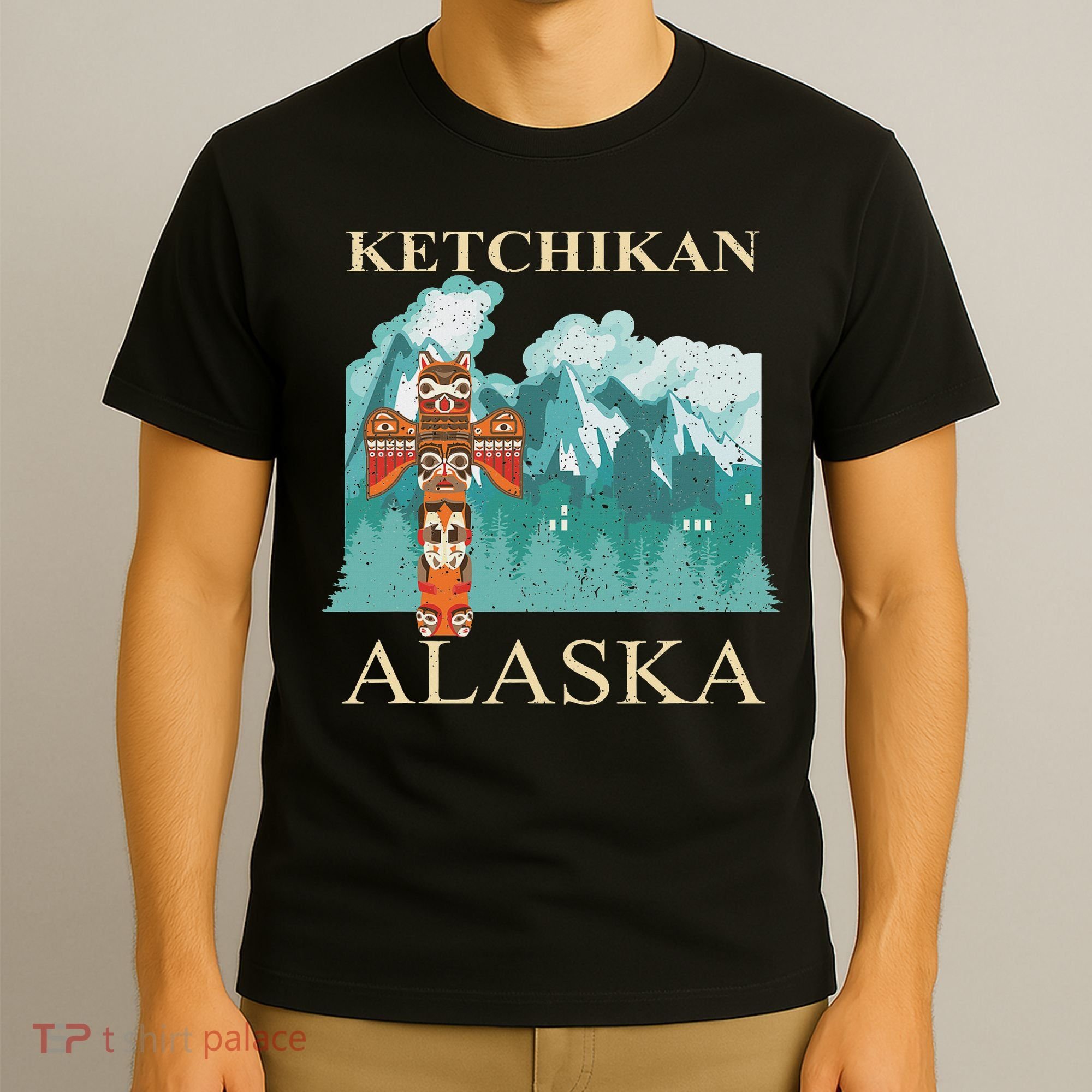 Vintage Ketchikan Alaska Native American Indian Totem T-Shirt