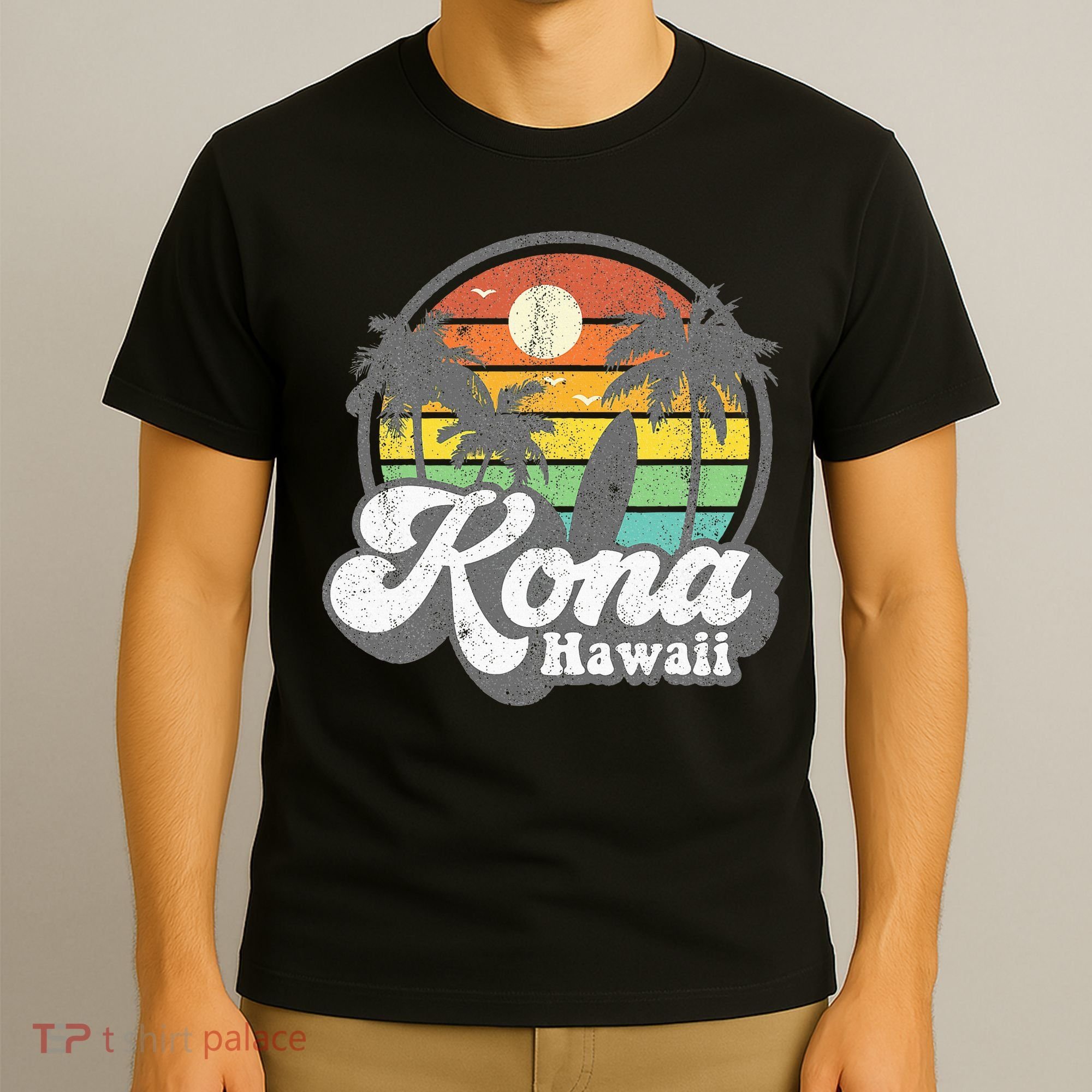 Vintage Kona Beach Hawaii Surf Hawaiian Surfing 70S T-Shirt