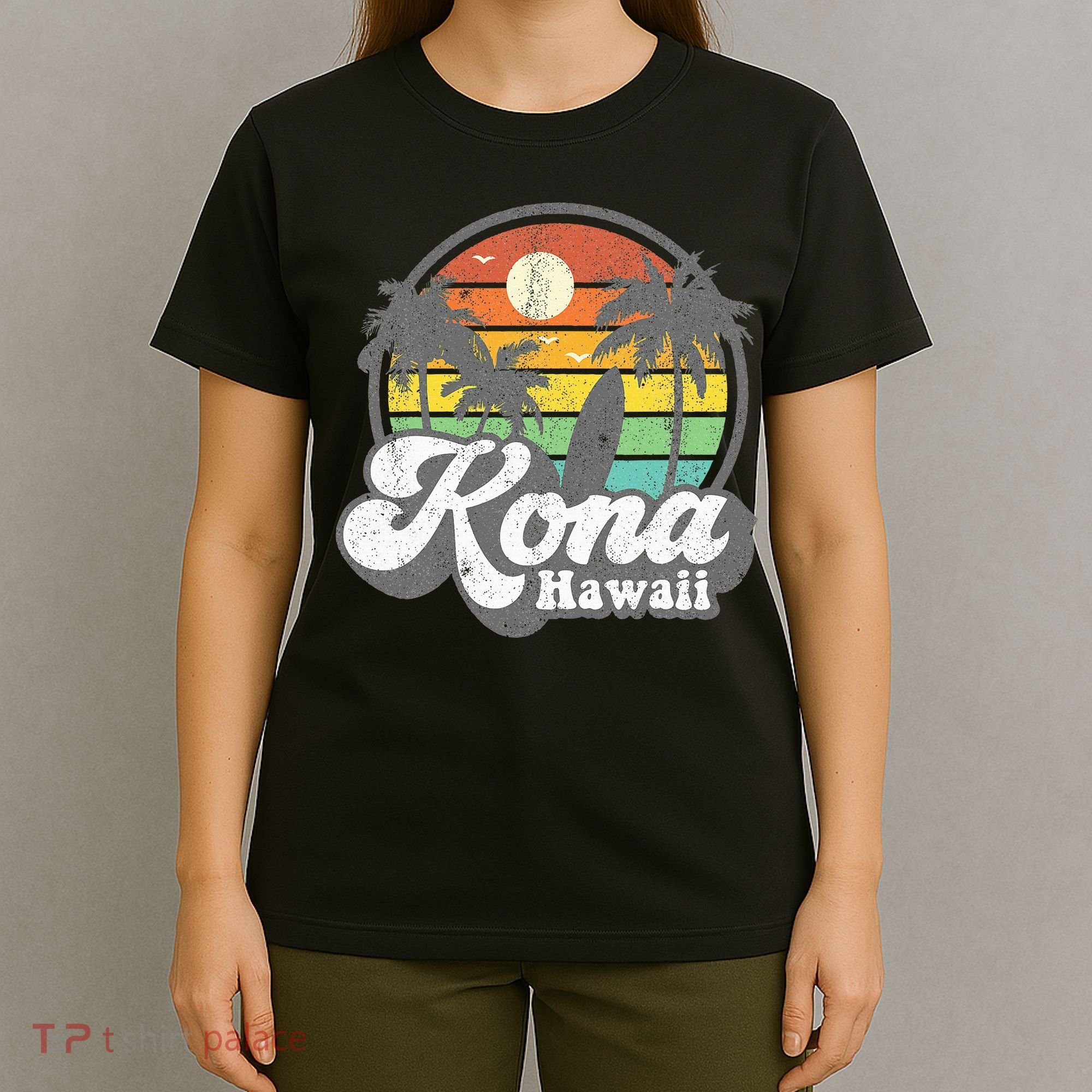 Vintage Kona Beach Hawaii Surf Hawaiian Surfing 70S T-Shirt
