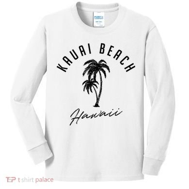 Vintage Kauai Beach Hawaii Kids Long Sleeve Shirt