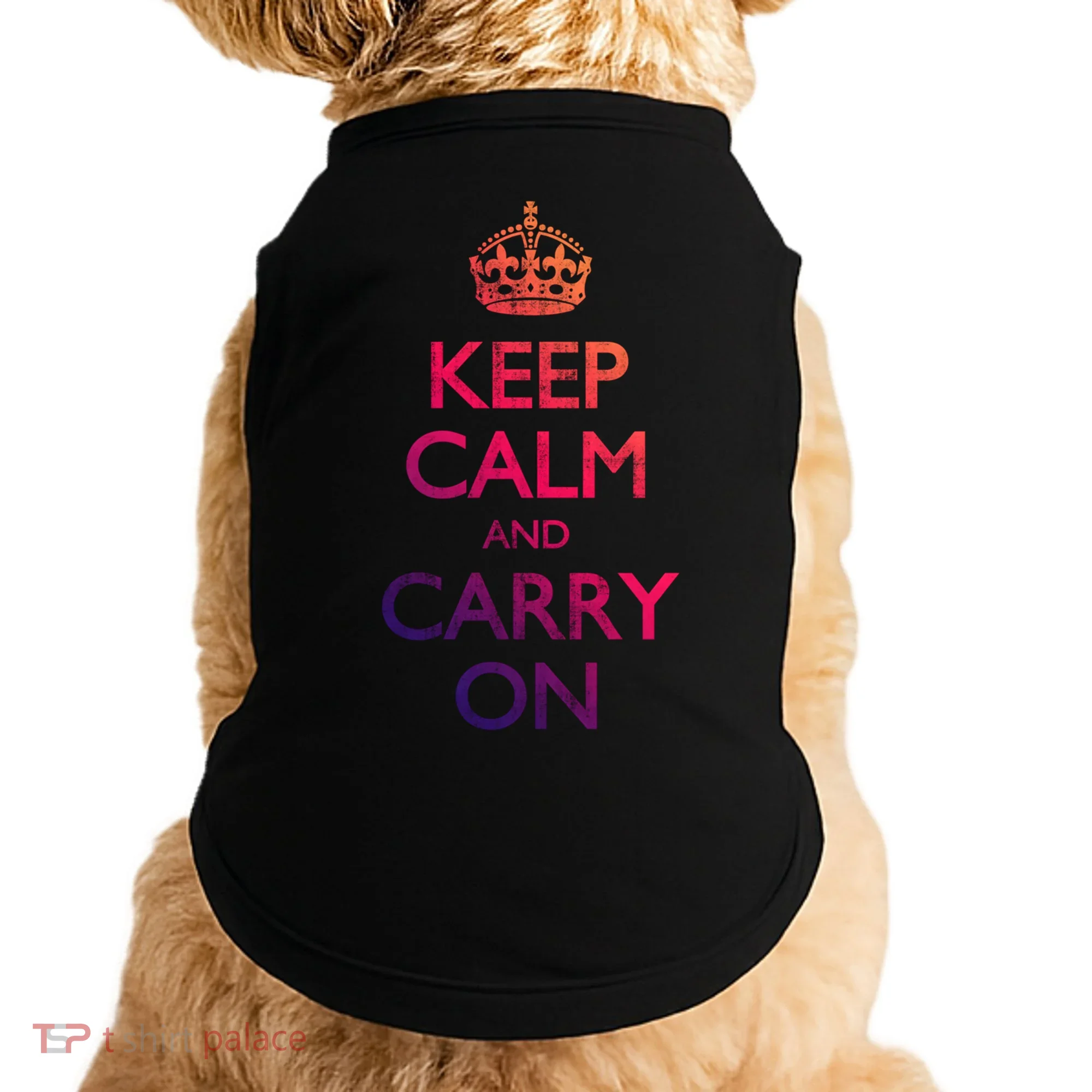 Vintage Keep Calm And Carry On Gift Doggie Tank