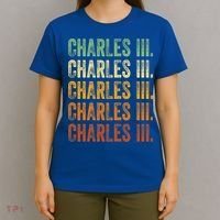 Vintage King Charles King Charles III Sunset Retro T-Shirt thumb 4
