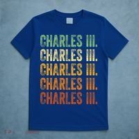 Vintage King Charles King Charles III Sunset Retro T-Shirt thumb 5