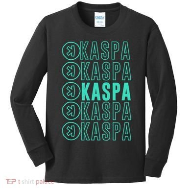 Vibrant Kaspa Crypto Colors Bold Kaspa Miner Kaspa Mining Crypto Bullrun Kids Long Sleeve Shirt