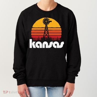 Vintage Kansas Distressed 80s Sun Windmill Graphic Women's Sweatshirt