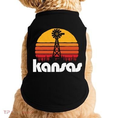 Vintage Kansas Distressed 80s Sun Windmill Graphic Doggie Tank