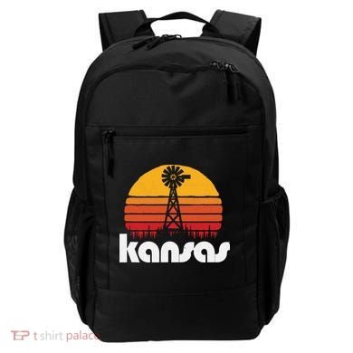 Vintage Kansas Distressed 80s Sun Windmill Graphic Backpack