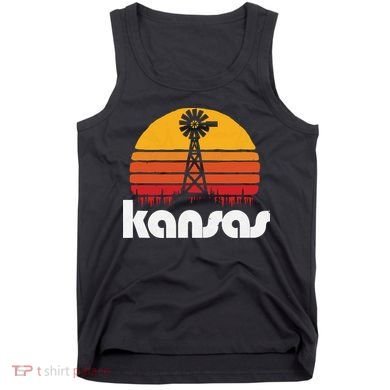 Vintage Kansas Distressed 80s Sun Windmill Graphic Tank Top