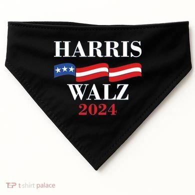 Vote Kamala Harris Tim Walz 2024 Election USA-Made Doggie Bandana