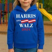 Vote Kamala Harris Tim Walz 2024 Election Kids Hoodie thumb 3