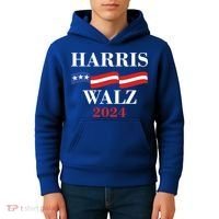 Vote Kamala Harris Tim Walz 2024 Election Kids Hoodie thumb 4