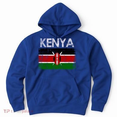 Vintage Kenya Kenyan Flag Pride Gift Hoodie