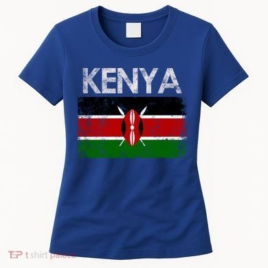 Vintage Kenya Kenyan Flag Pride Gift Women's T-Shirt