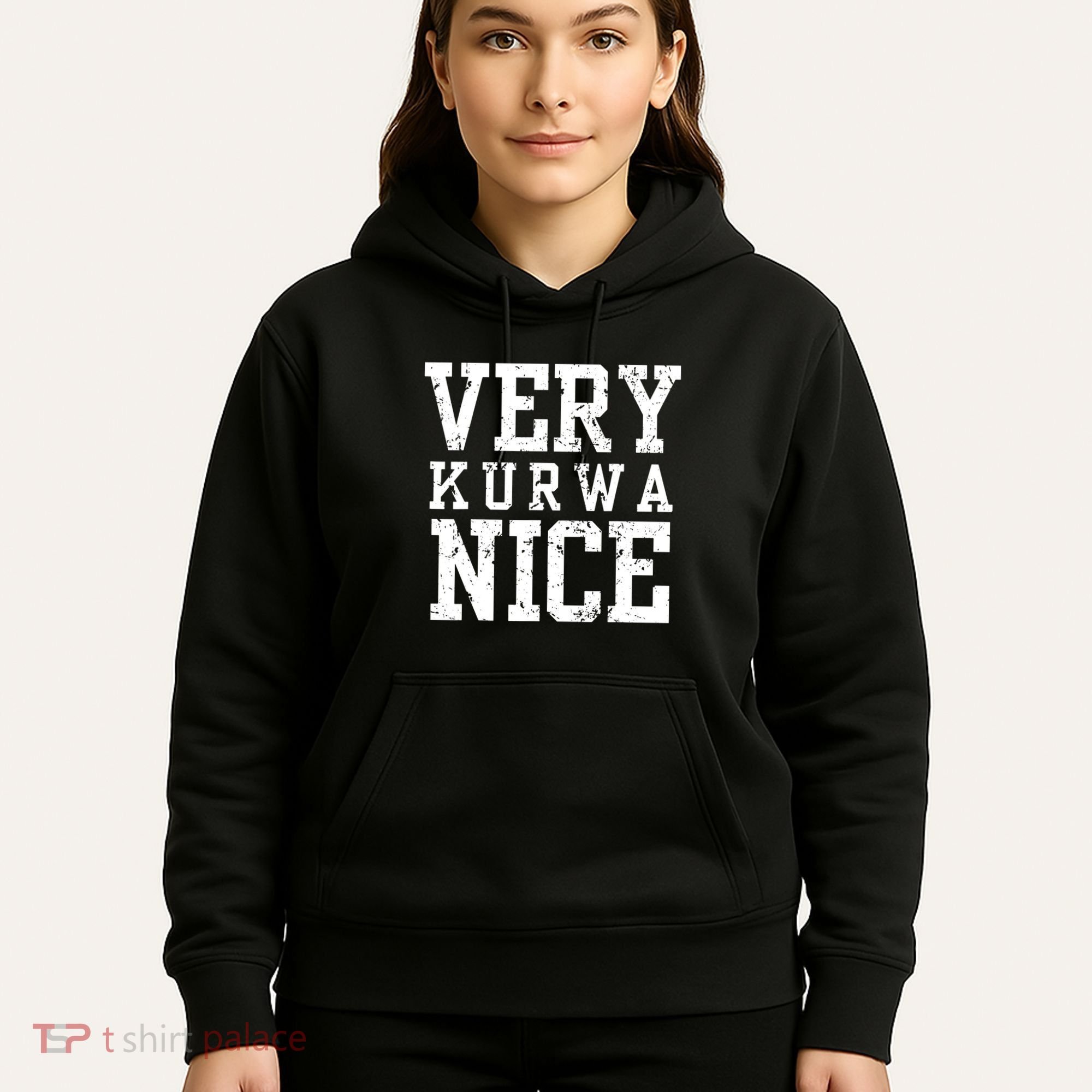 Very Kurwa Nice Retro Text Funny Hoodie