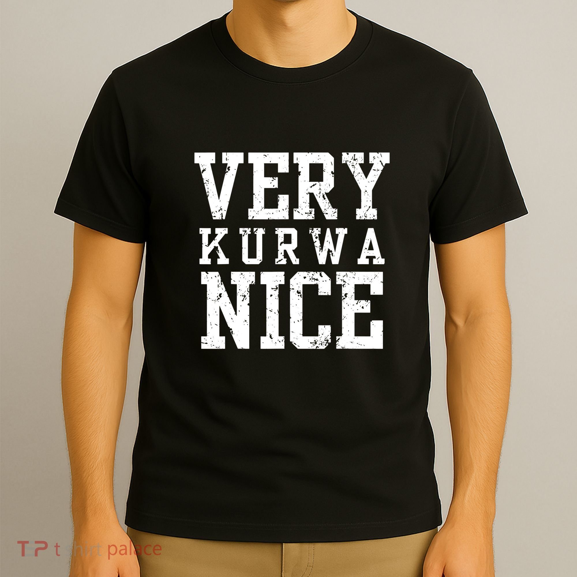 Very Kurwa Nice Retro Text Funny T-Shirt