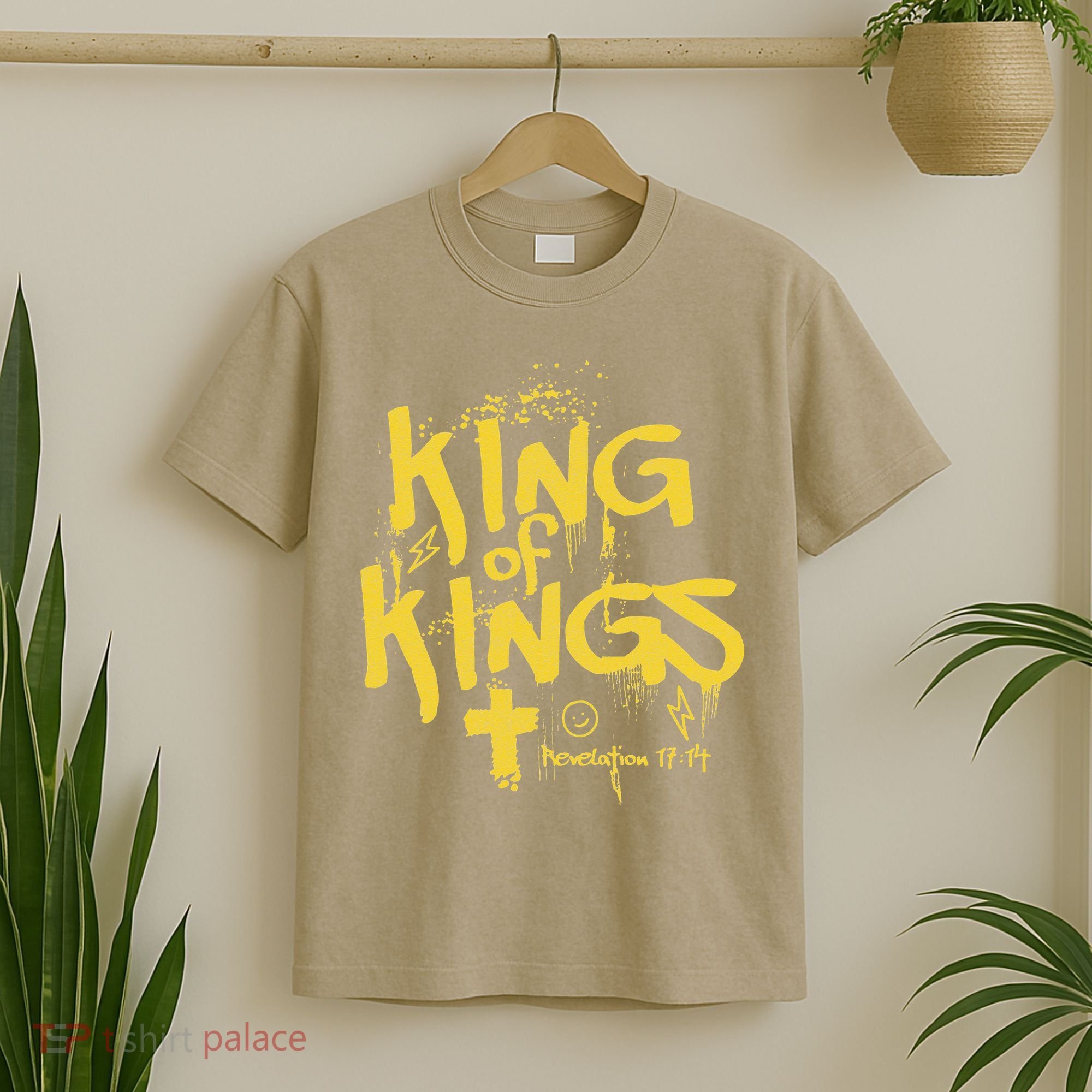 Vintage King Of Kings Graffiti Revelation 17 14 Jesus Faith T-Shirt