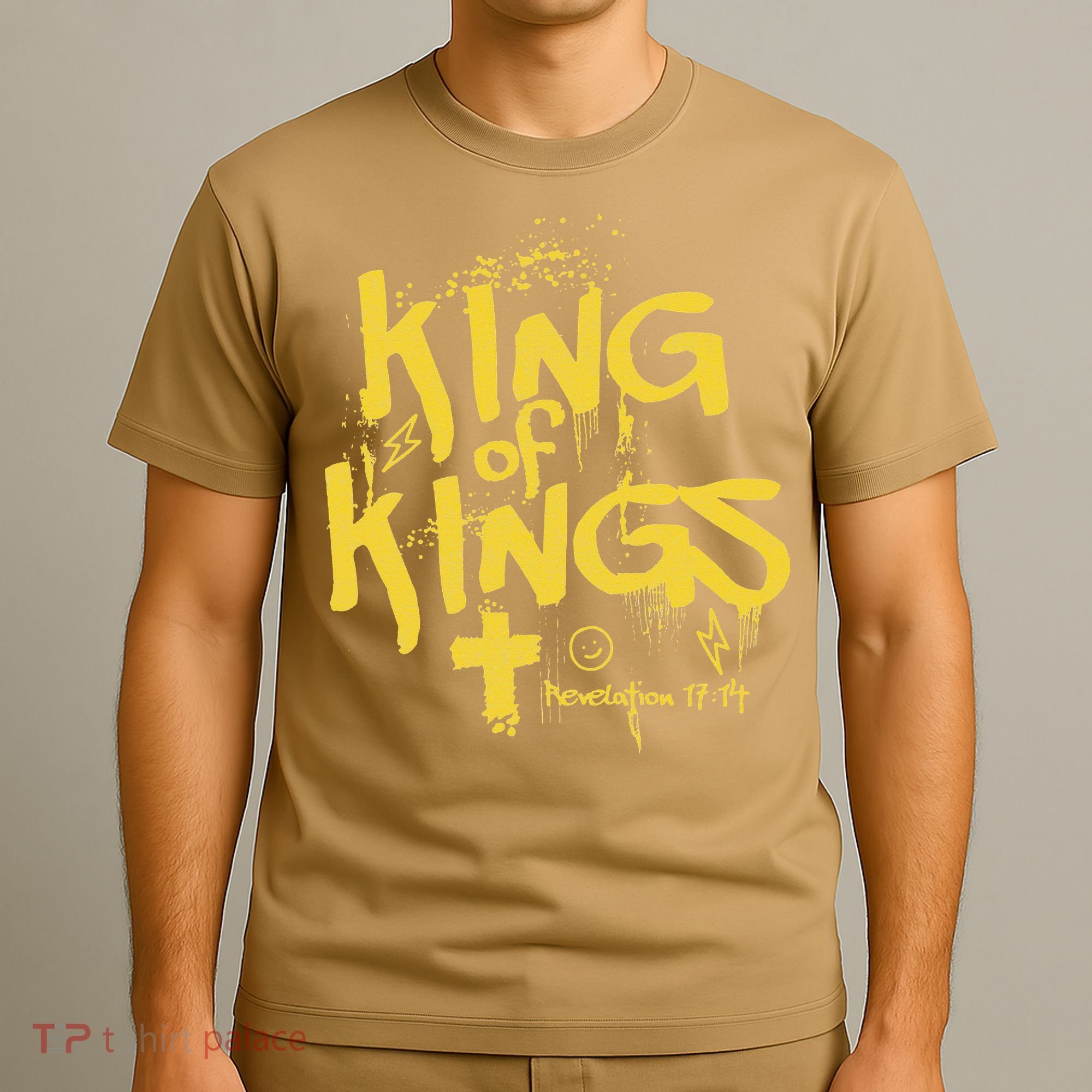 Vintage King Of Kings Graffiti Revelation 17 14 Jesus Faith T-Shirt