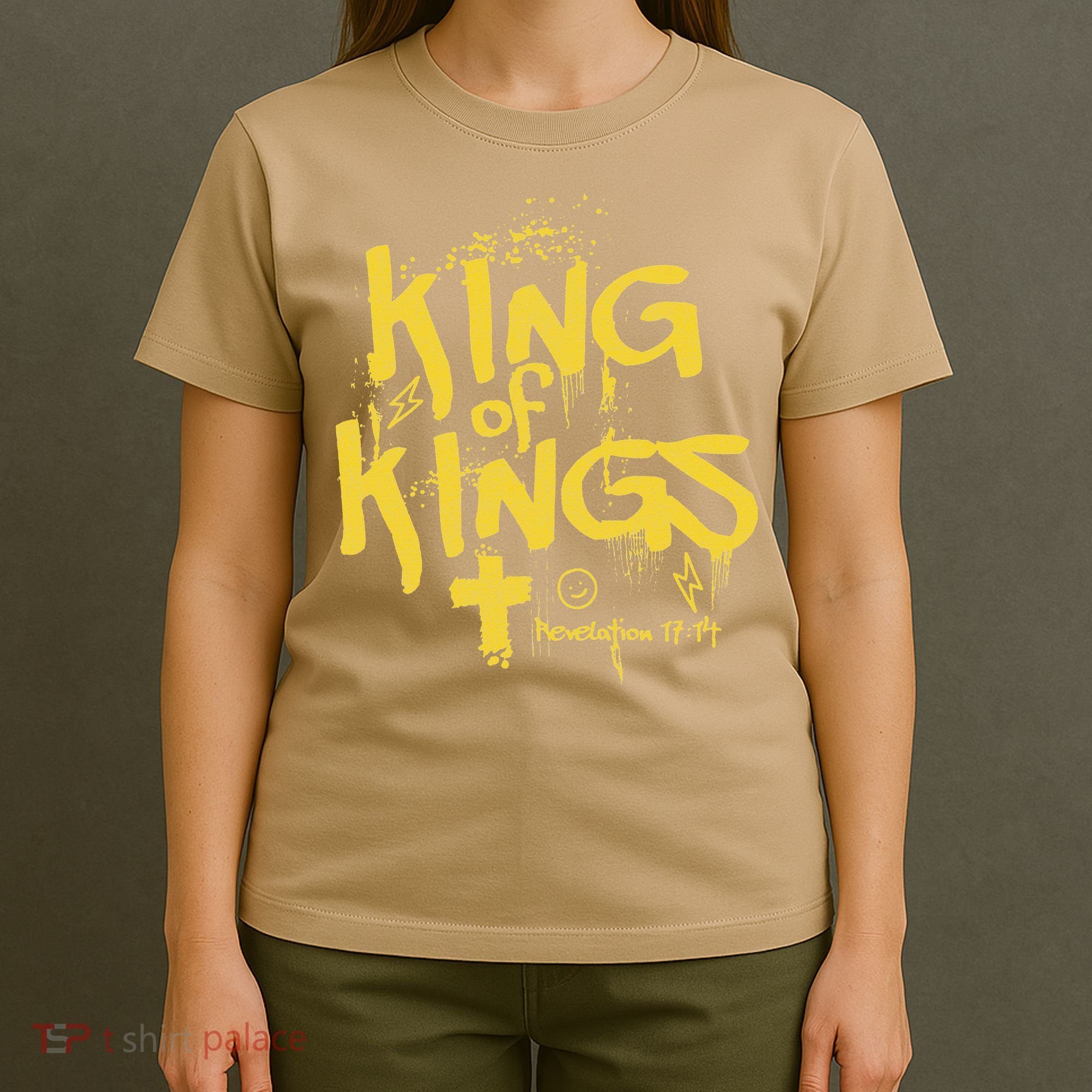 Vintage King Of Kings Graffiti Revelation 17 14 Jesus Faith T-Shirt