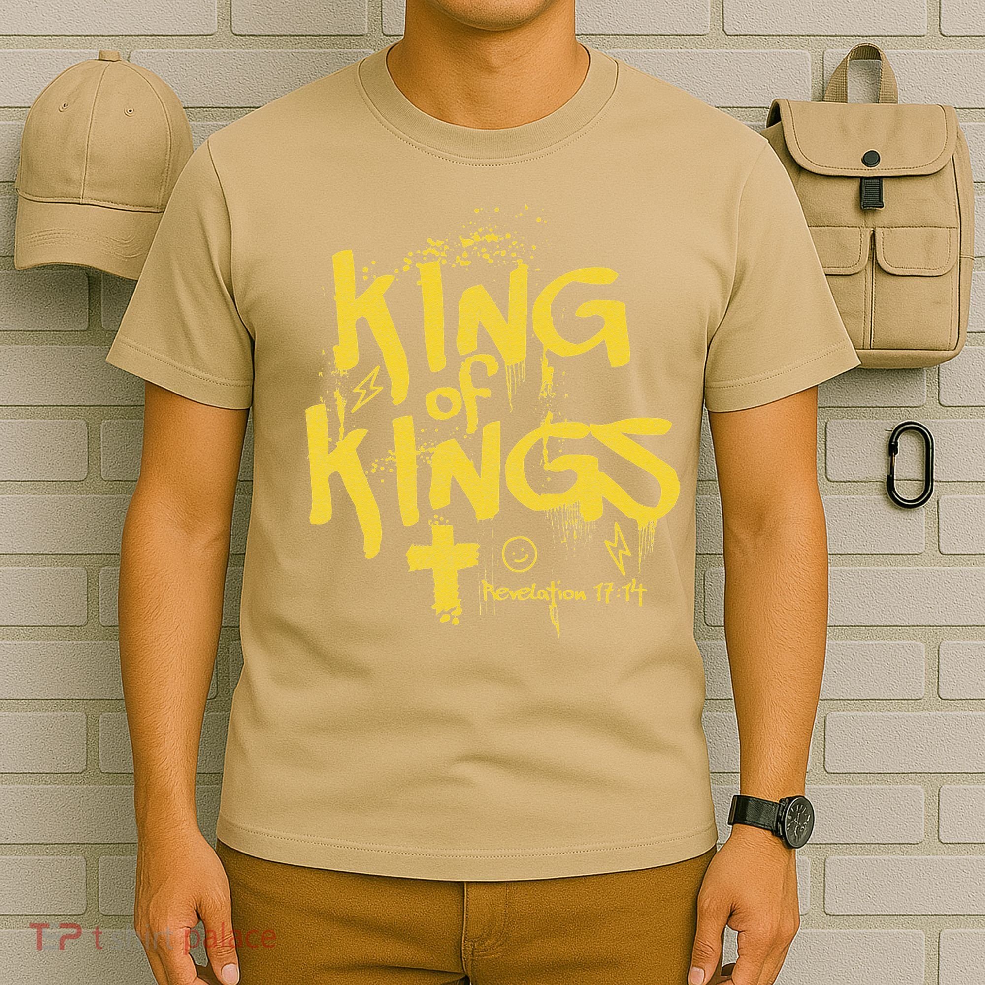 Vintage King Of Kings Graffiti Revelation 17 14 Jesus Faith T-Shirt