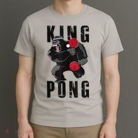Vintage King Pong Ping Pong Table Tennis Player Game T-Shirt thumb 3