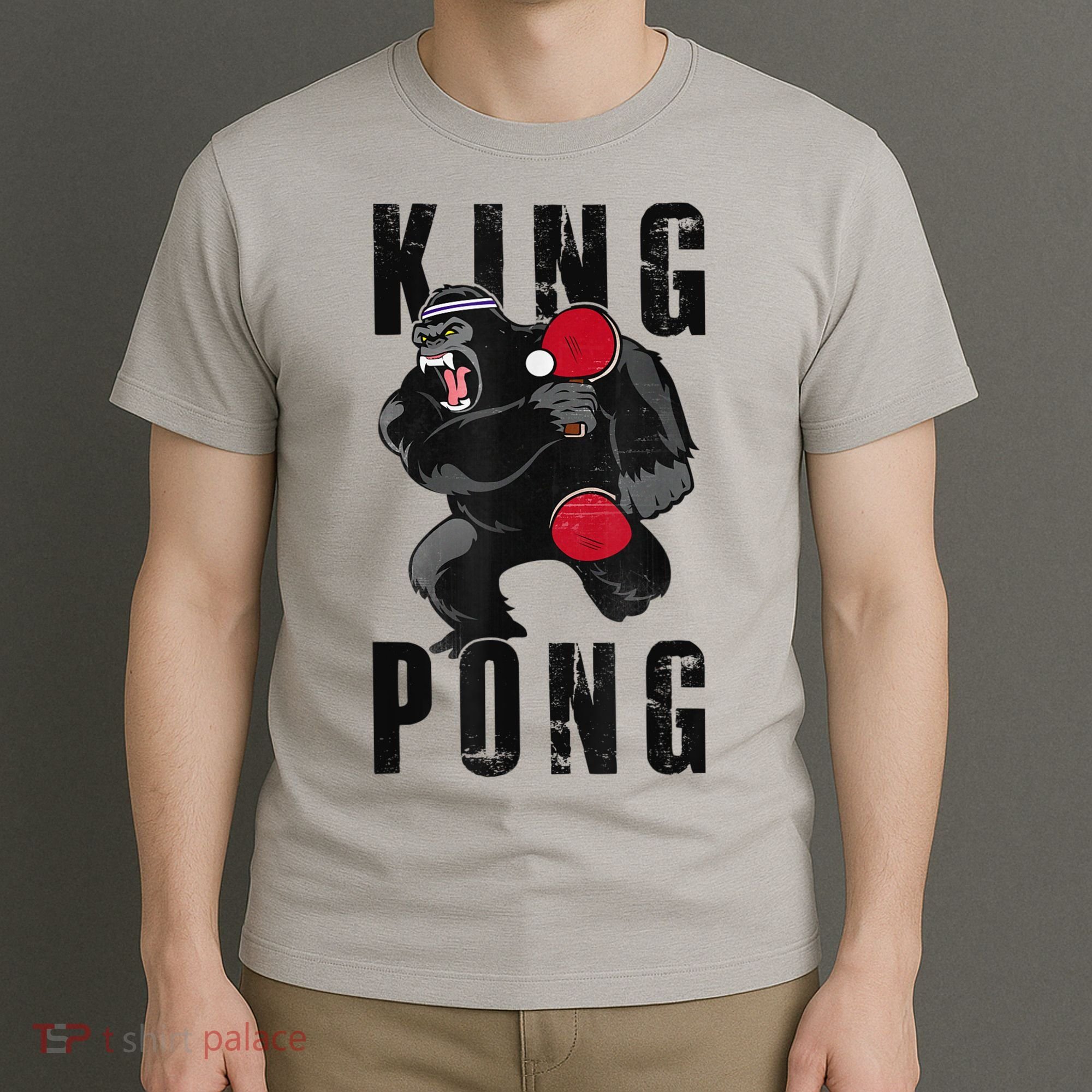 Vintage King Pong Ping Pong Table Tennis Player Game T-Shirt