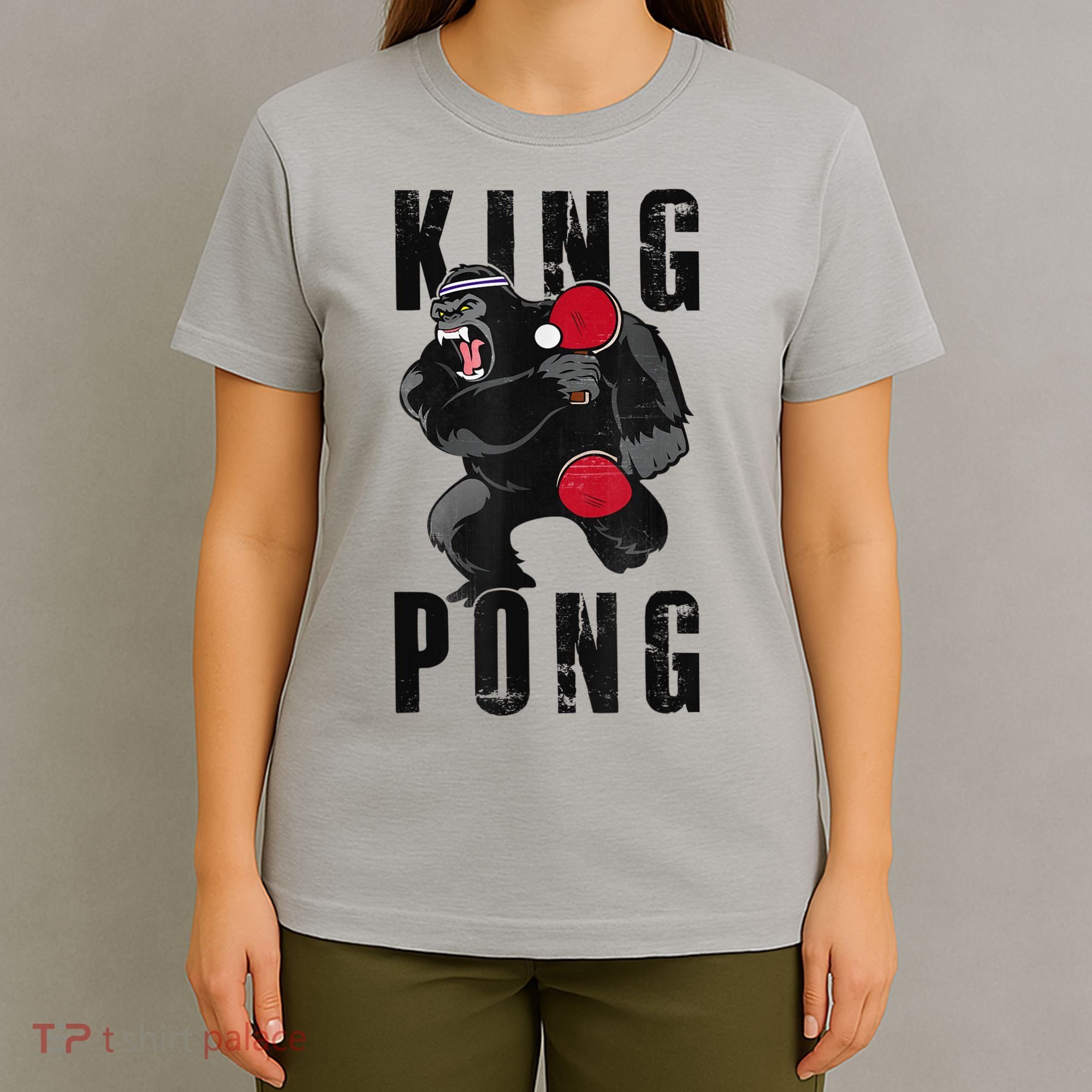 Vintage King Pong Ping Pong Table Tennis Player Game T-Shirt