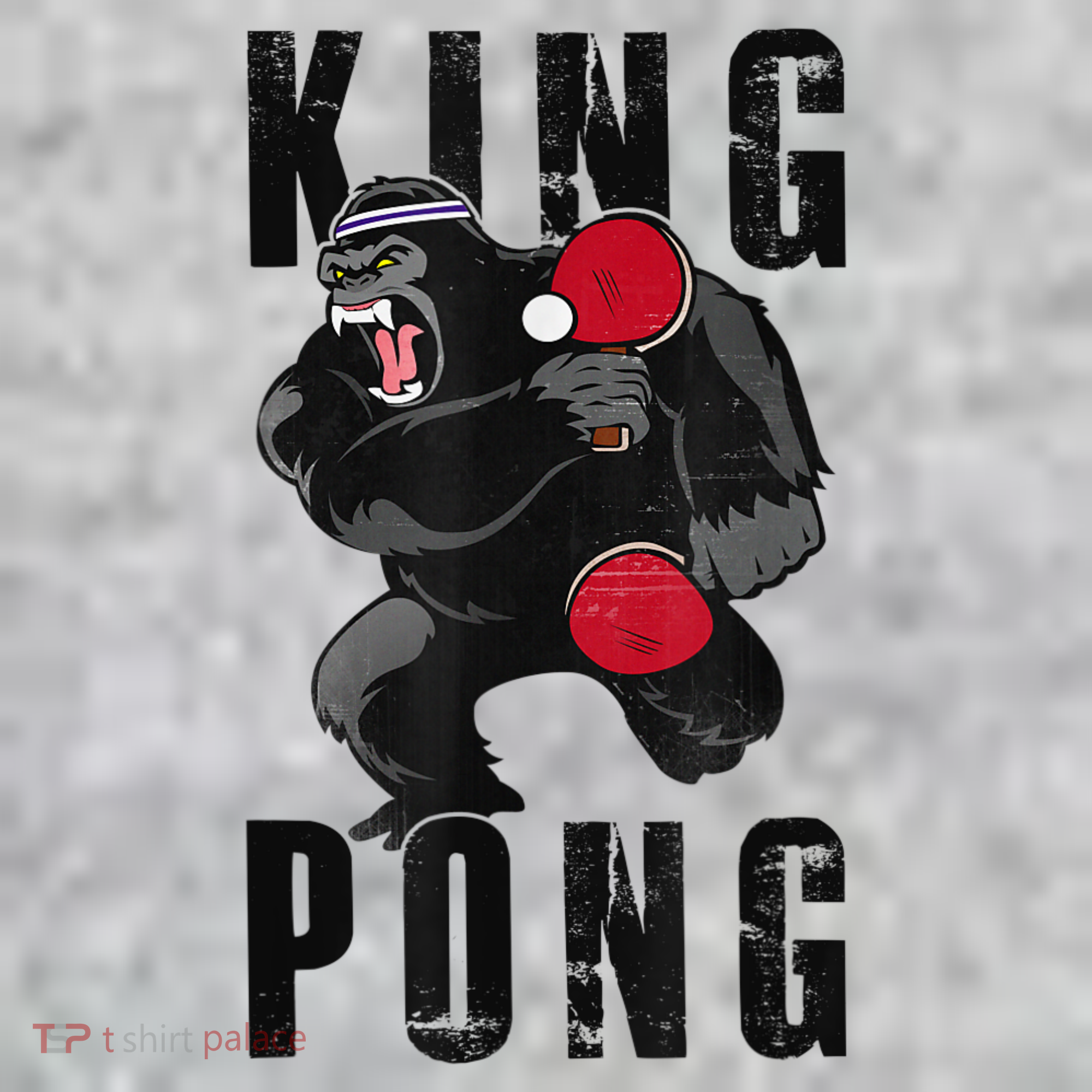 Vintage King Pong Ping Pong Table Tennis Player Game T-Shirt