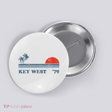 Vintage Key West Florida Beach Retro Sunset Keys 70S Gift Button