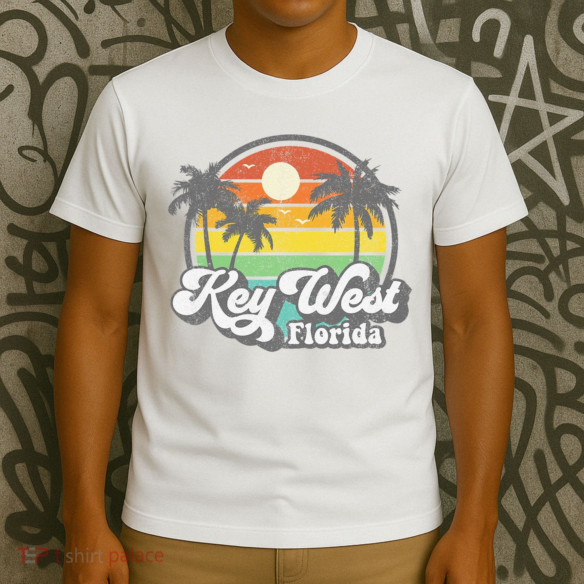 Vintage Key West Florida Keys Retro 70's Beach Vacation Gift T-Shirt