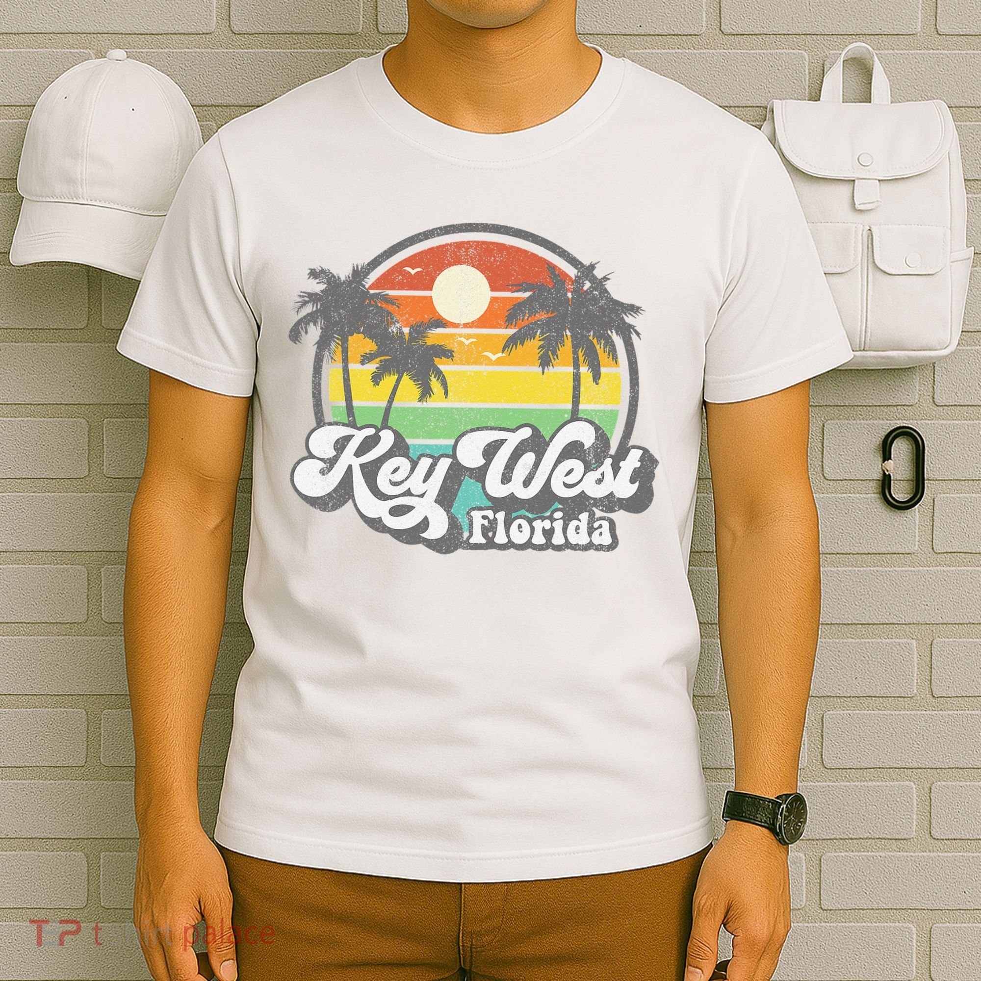 Vintage Key West Florida Keys Retro 70's Beach Vacation Gift T-Shirt