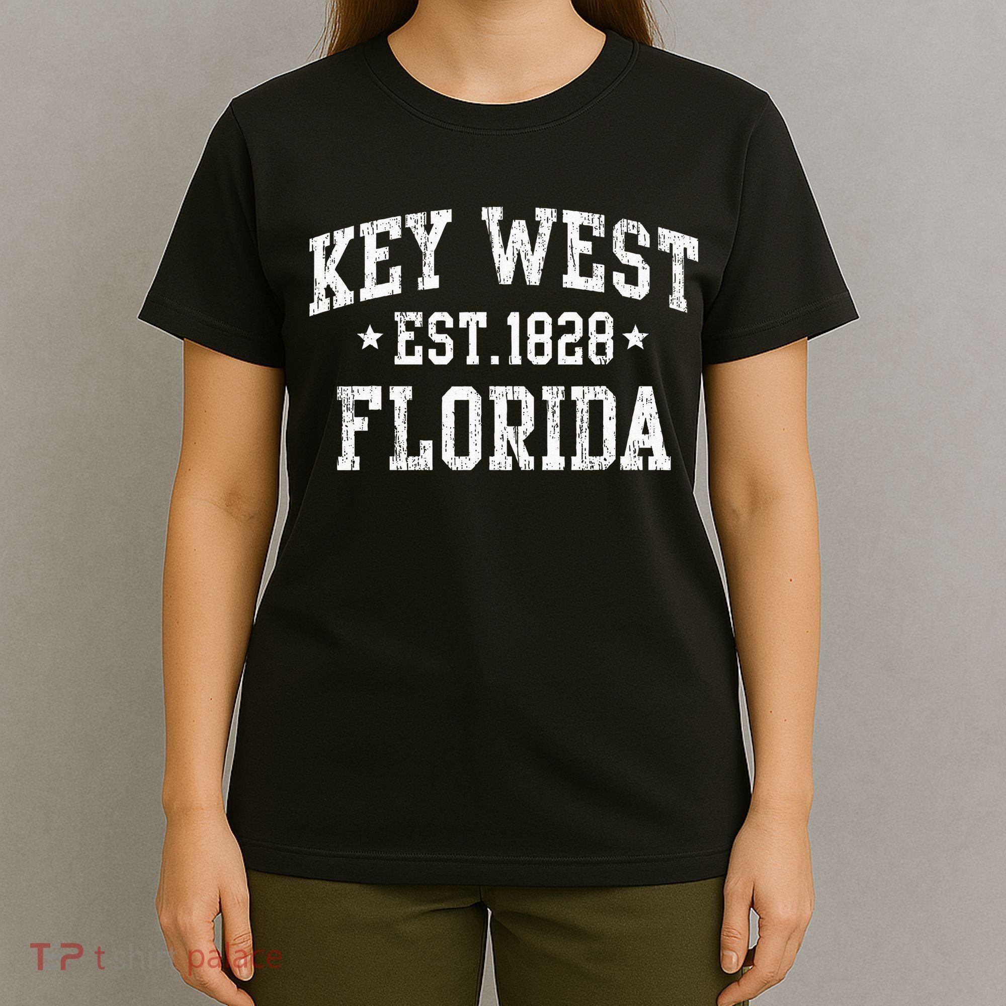 Vintage Key West Florida Keys Retro Distressed Varsity T-Shirt