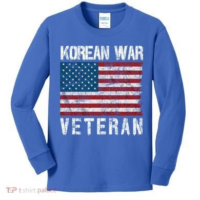 Vintage Korean War Veteran Gift Kids Long Sleeve Shirt