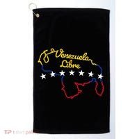 Venezuela Libre 7 Stars Flag Venezuelan Map Souvenir Golf Towel thumb 0
